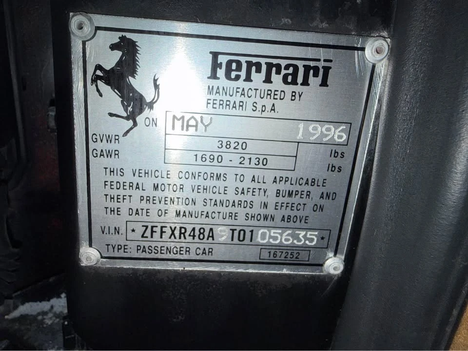1996 Ferrari F355 Spider - Image 9 of 20