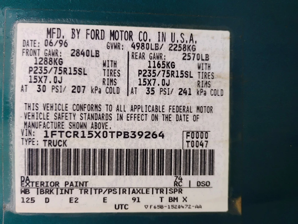 1996 Ford Ranger 2nd Gen - Image 9 of 9
