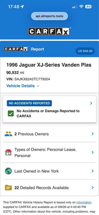 1996 Jaguar X300 XJ - Image 20 of 20