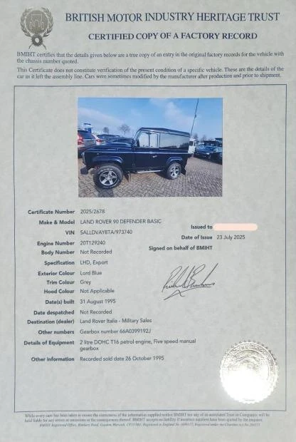 1996 Land Rover Defender 90 - Image 8 of 8