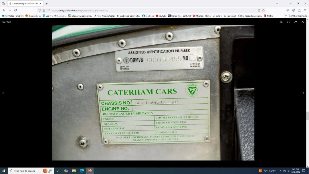 1996 Lotus Seven Replica - Image 19 of 21