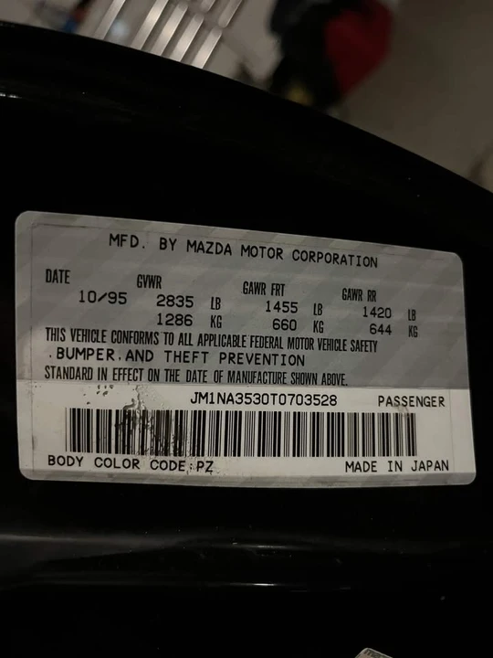 1996 Mazda NA MX-5 Miata - Image 10 of 12