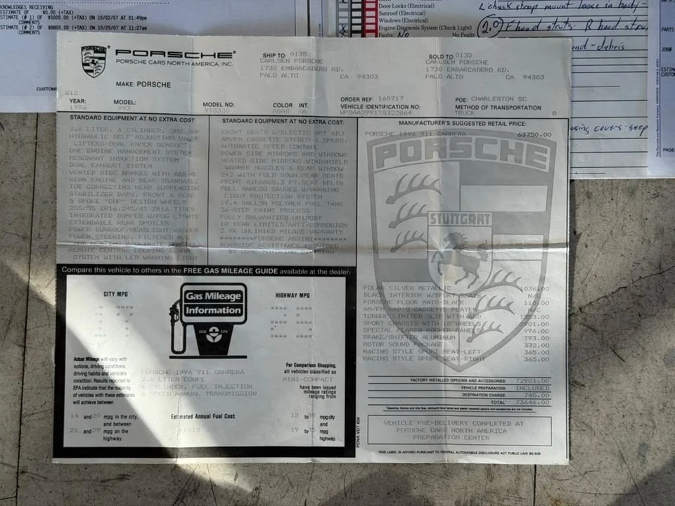 1996 Porsche 993 Carrera - Image 22 of 23