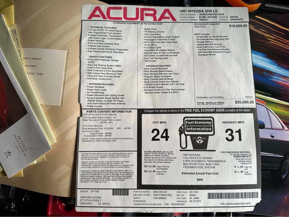 1997 Acura Integra 3rd Gen - Image 8 of 10