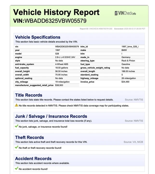 1997 BMW E39 5 Series - Image 9 of 9