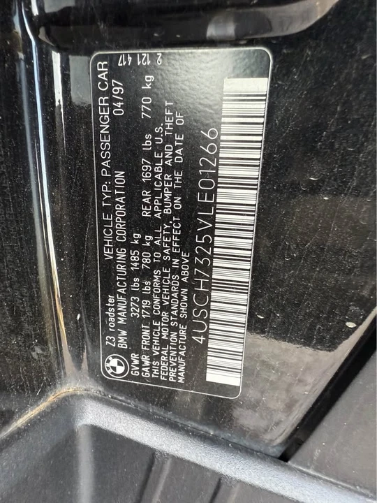 1997 BMW Z3 Roadster - Image 20 of 20