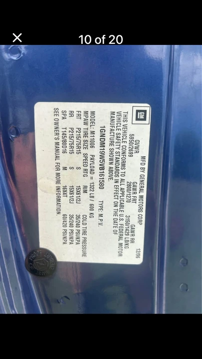 1997 Chevrolet Astro - Image 19 of 20