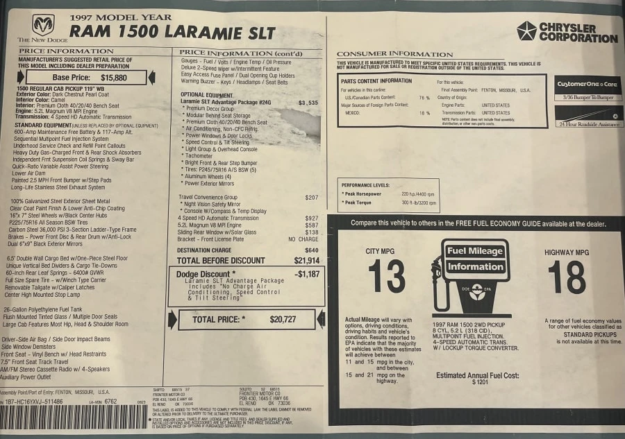 1997 Dodge Ram 2nd Gen - Image 10 of 11