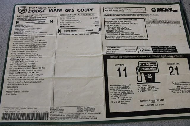 1997 Dodge Viper 2nd Gen - Image 11 of 11