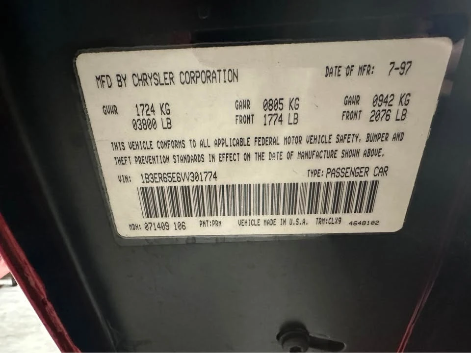 1997 Dodge Viper 2nd Gen - Image 3 of 13