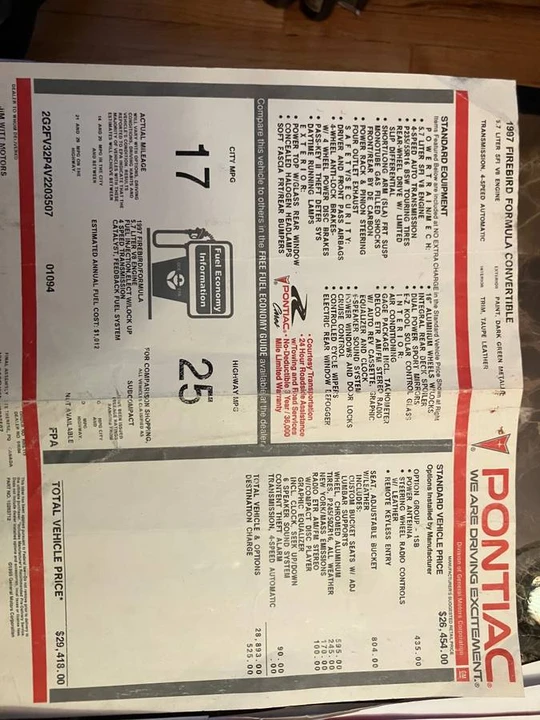 1997 Pontiac Firebird Formula 4th Gen - Image 11 of 20