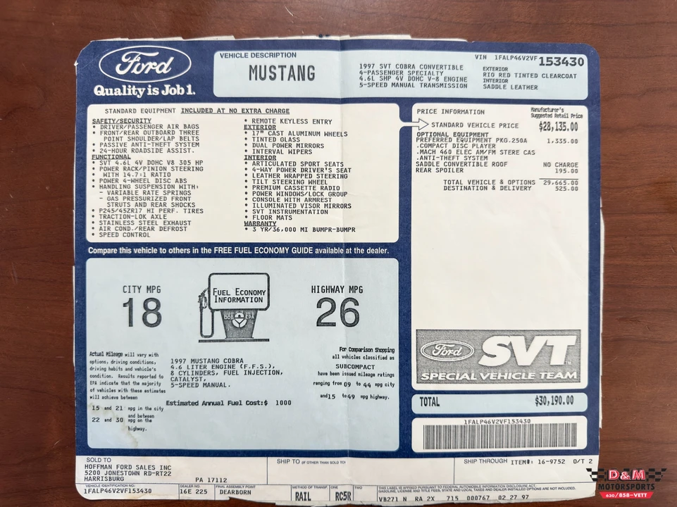 1997 Ford SN95 Mustang Cobra - Image 23 of 24