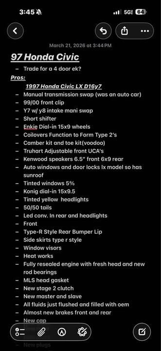 1997 Honda EK Civic - Image 14 of 17