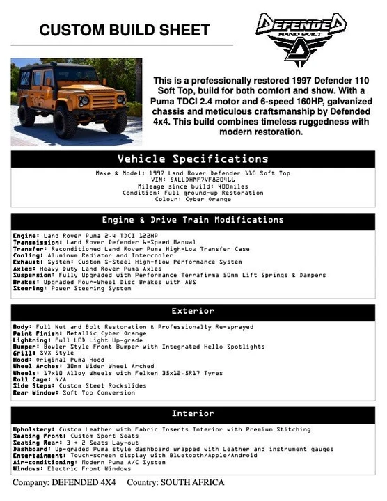 1997 Land Rover Defender 110 - Image 3 of 20
