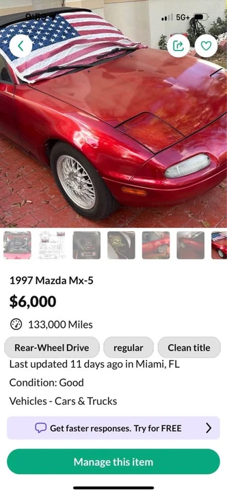 1997 Mazda NA MX-5 Miata - Image 8 of 8
