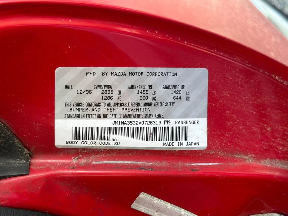 1997 Mazda NA MX-5 Miata - Image 6 of 6