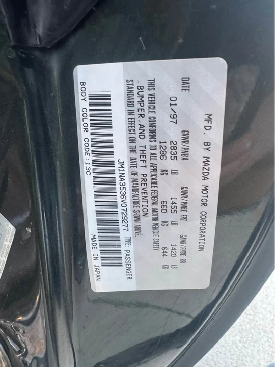 1997 Mazda NA MX-5 Miata - Image 9 of 17