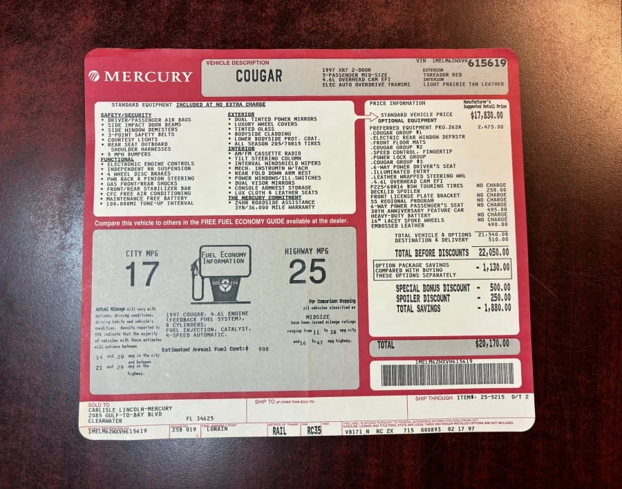 1997 Mercury Cougar 4th+ Gen - Image 27 of 27