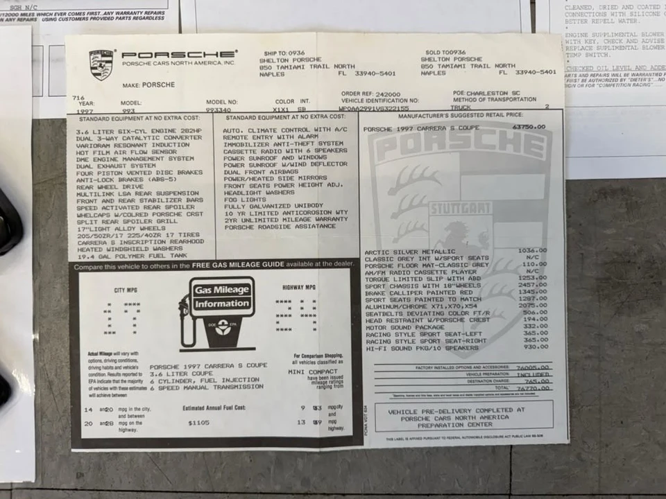 1997 Porsche 993 Carrera - Image 22 of 24