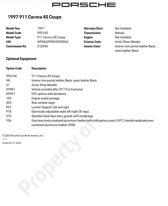 1997 Porsche 993 Carrera 4S - Image 16 of 31