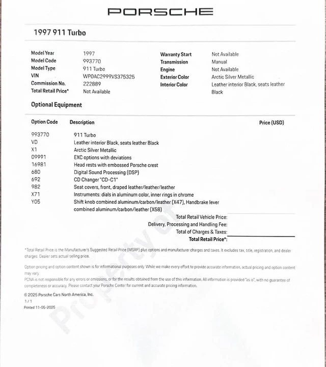 1997 Porsche 993 Turbo - Image 20 of 20