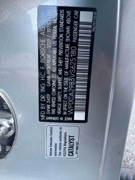 1997 Porsche 986 Boxster - Image 8 of 8