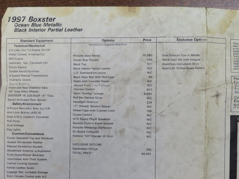 1997 Porsche 986 Boxster - Image 6 of 31