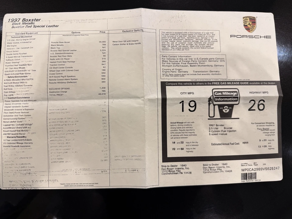 1997 Porsche 986 Boxster - Image 22 of 23