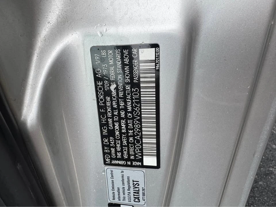 1997 Porsche 986 Boxster - Image 5 of 11