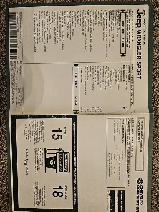 1997 Jeep TJ Wrangler - Image 12 of 12