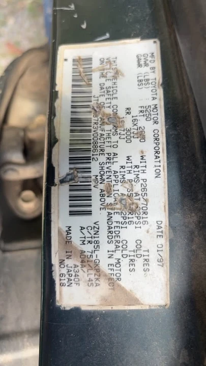 1997 Toyota 4Runner 3rd Gen - Image 4 of 4