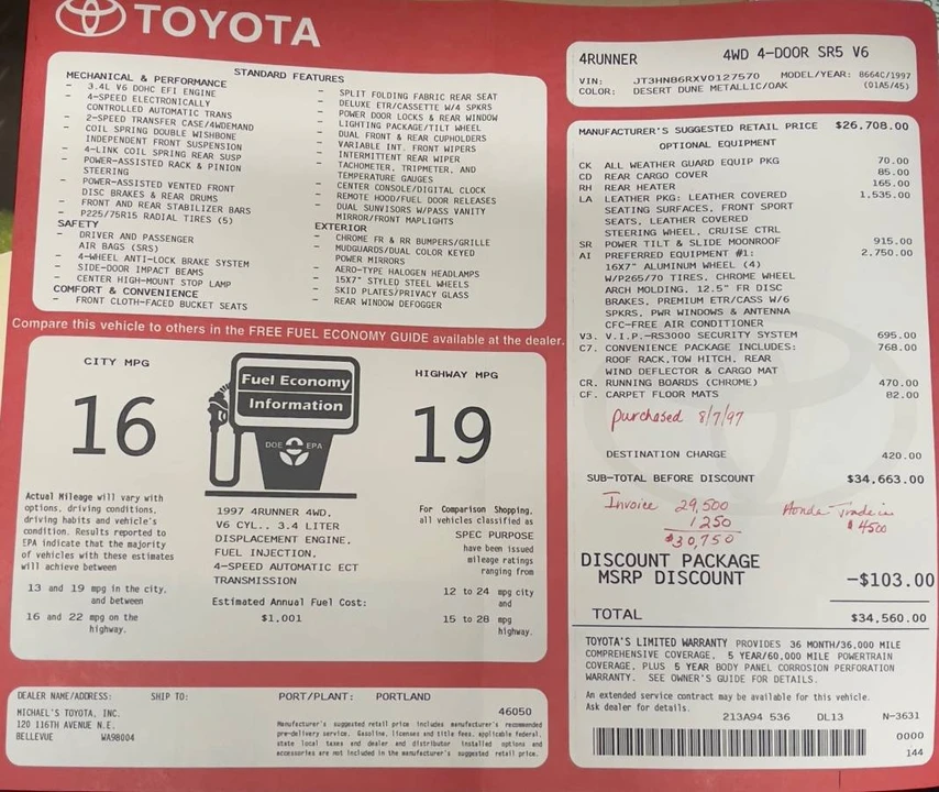 1997 Toyota 4Runner 3rd Gen - Image 6 of 10