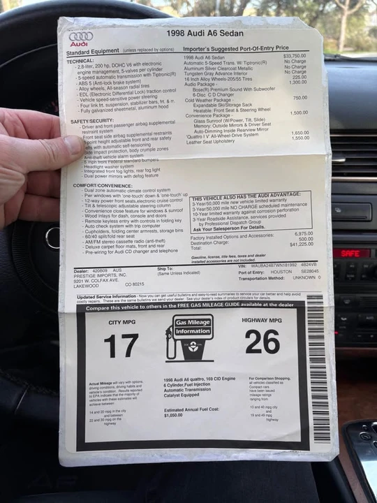 1998 Audi C5 A6 - Image 14 of 19