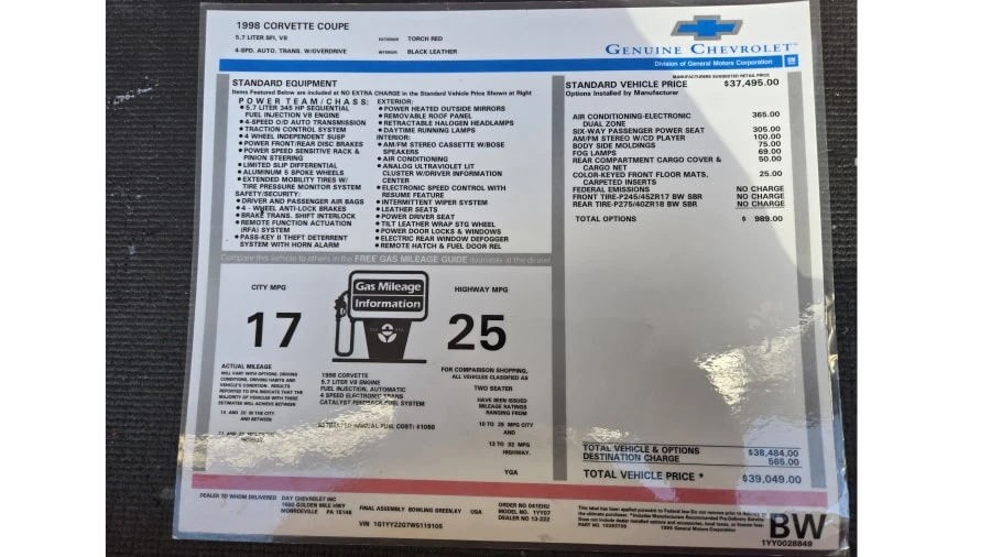 1998 Chevrolet Corvette C5 - Image 21 of 24