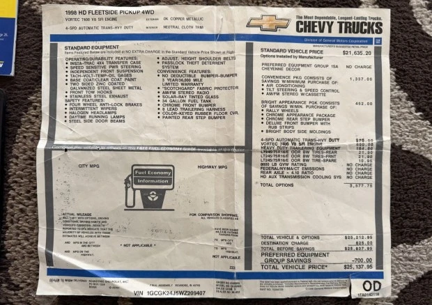 1998 Chevrolet C/K 4th Gen - Image 8 of 8