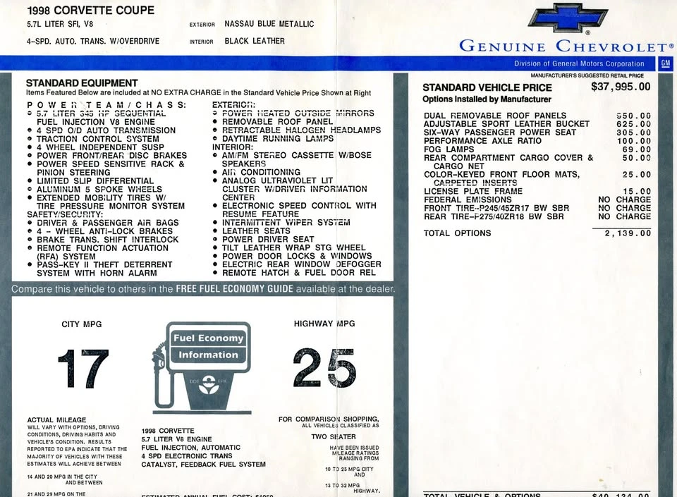 1998 Chevrolet Corvette C5 - Image 7 of 7