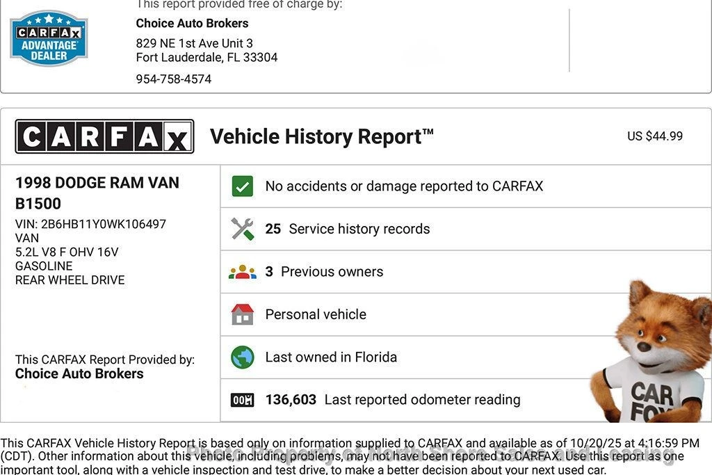 1998 Dodge Ram Van - Image 11 of 12