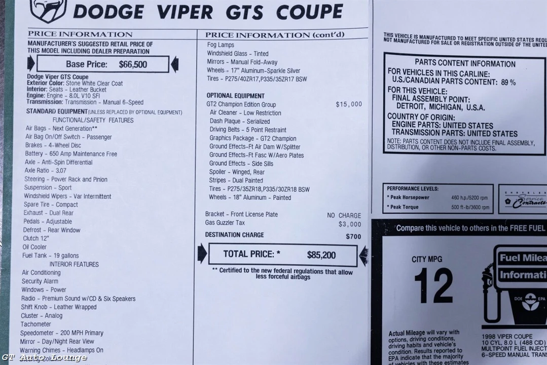 1998 Dodge Viper GTS 2nd Gen - Image 30 of 31