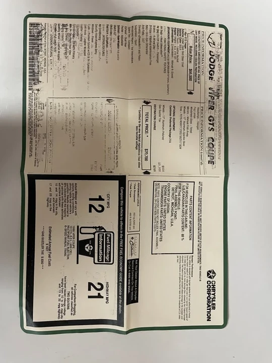 1998 Dodge Viper GTS 2nd Gen - Image 17 of 18