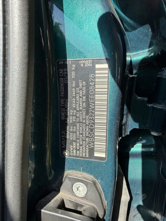 1998 BMW E36 M3 - Image 16 of 18