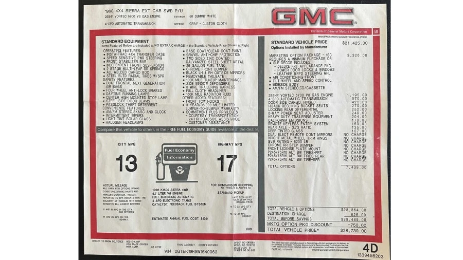 1998 GMC Sierra 1st Gen - Image 14 of 15