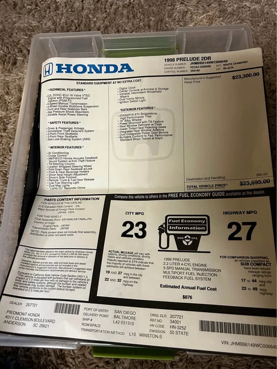 1998 Honda Prelude 5th Gen - Image 4 of 10