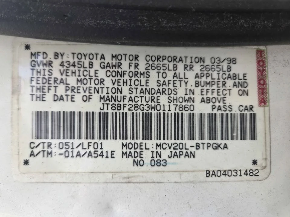 1998 Lexus ES 3rd Gen - Image 9 of 9