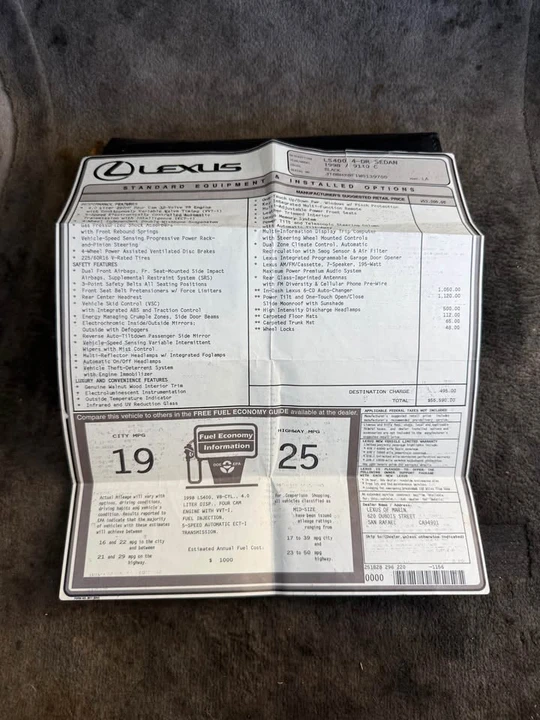 1998 Lexus LS 2nd Gen - Image 11 of 11