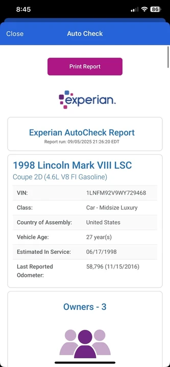 1998 Lincoln Continental Mark VIII - Image 21 of 21