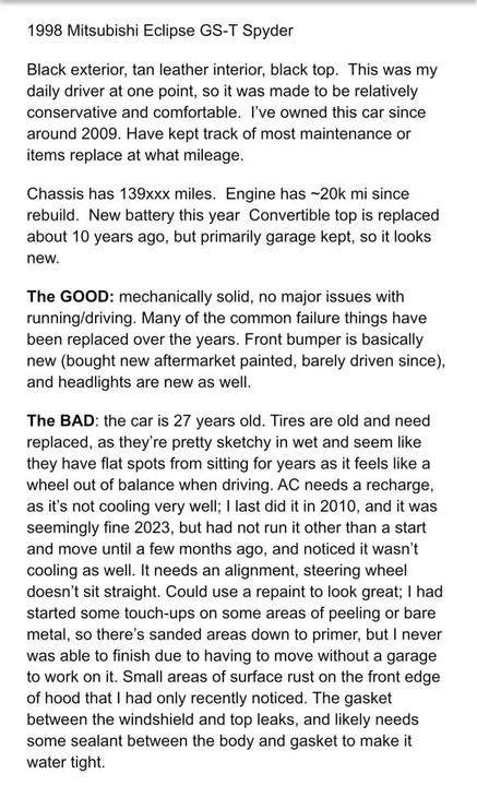 1998 Mitsubishi Eclipse 2nd Gen - Image 16 of 20