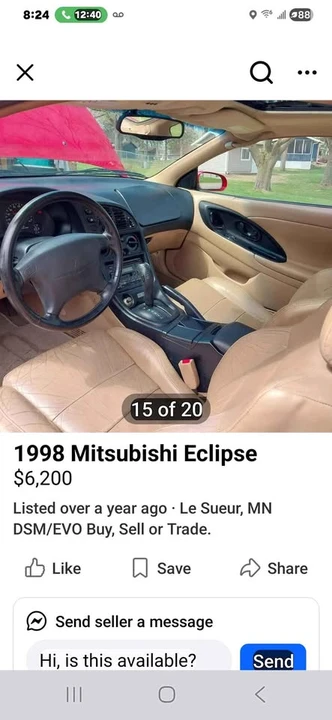 1998 Mitsubishi Eclipse 2nd Gen - Image 4 of 6