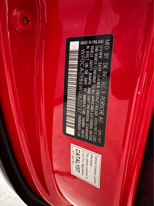 1998 Porsche 986 Boxster - Image 10 of 14
