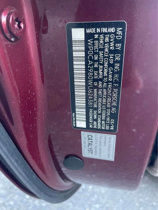 1998 Porsche 986 Boxster - Image 17 of 18