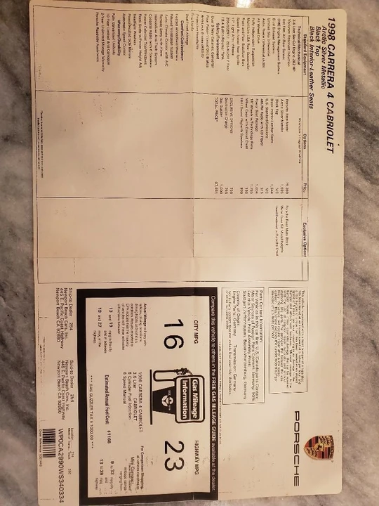 1998 Porsche 993 Carrera 4 - Image 6 of 22